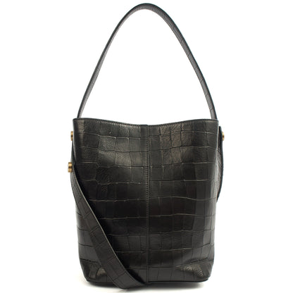 Mulberry Bucket Bag Kite Tote in Black, Exotic Effect Leather — Alternate View 9