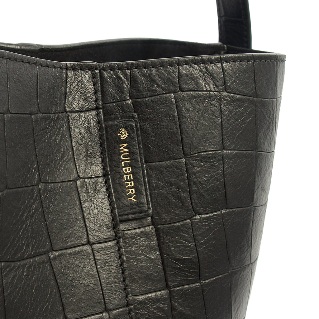 Mulberry Bucket Bag Kite Tote in Black, Exotic Effect Leather — Lifestyle View