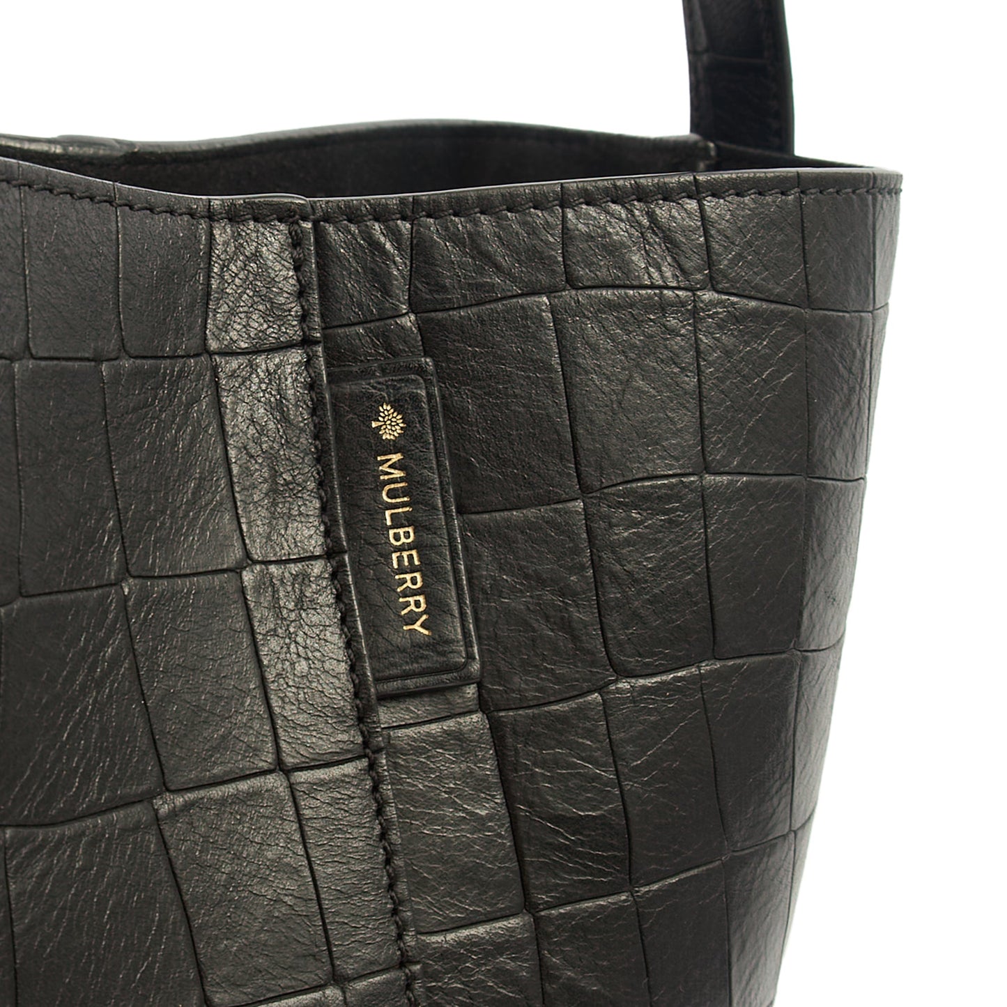 Mulberry Bucket Bag Kite Tote in Black, Exotic Effect Leather — Lifestyle View
