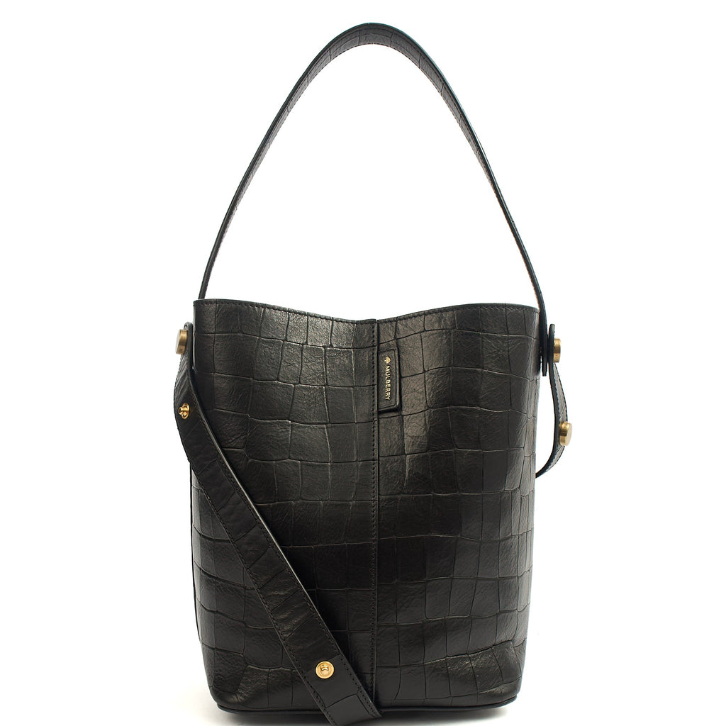 Mulberry Bucket Bag Kite Tote in Black, Exotic Effect Leather — Alternate View 13