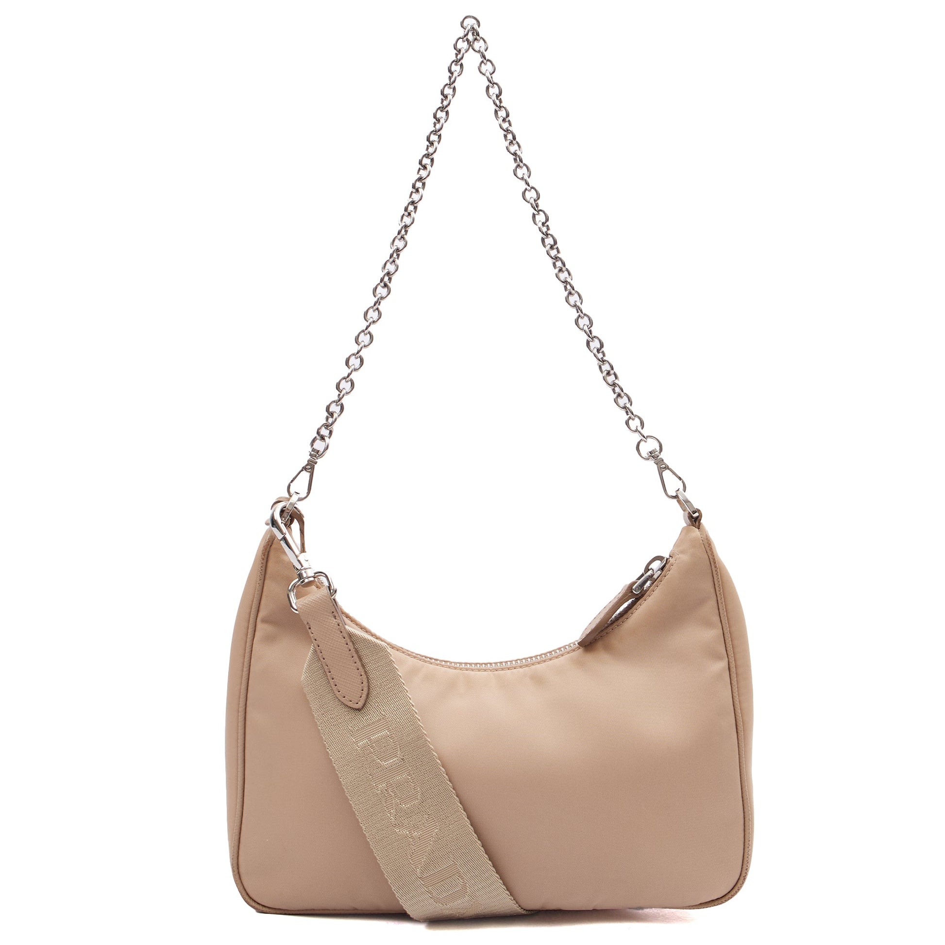 Prada Cross Body Re-Edition 2005 Re-Nylon Bag in Neutral, Nylon — Back View