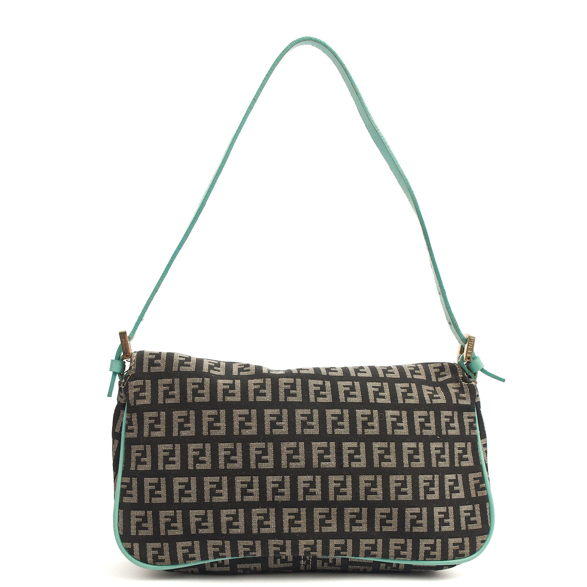 Fendi Shoulder Bag Vintage Zucca Shoulder Bag in Blue, Canvas — Lifestyle View