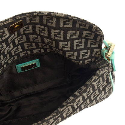 Fendi Shoulder Bag Vintage Zucca Shoulder Bag in Blue, Canvas — Detail View