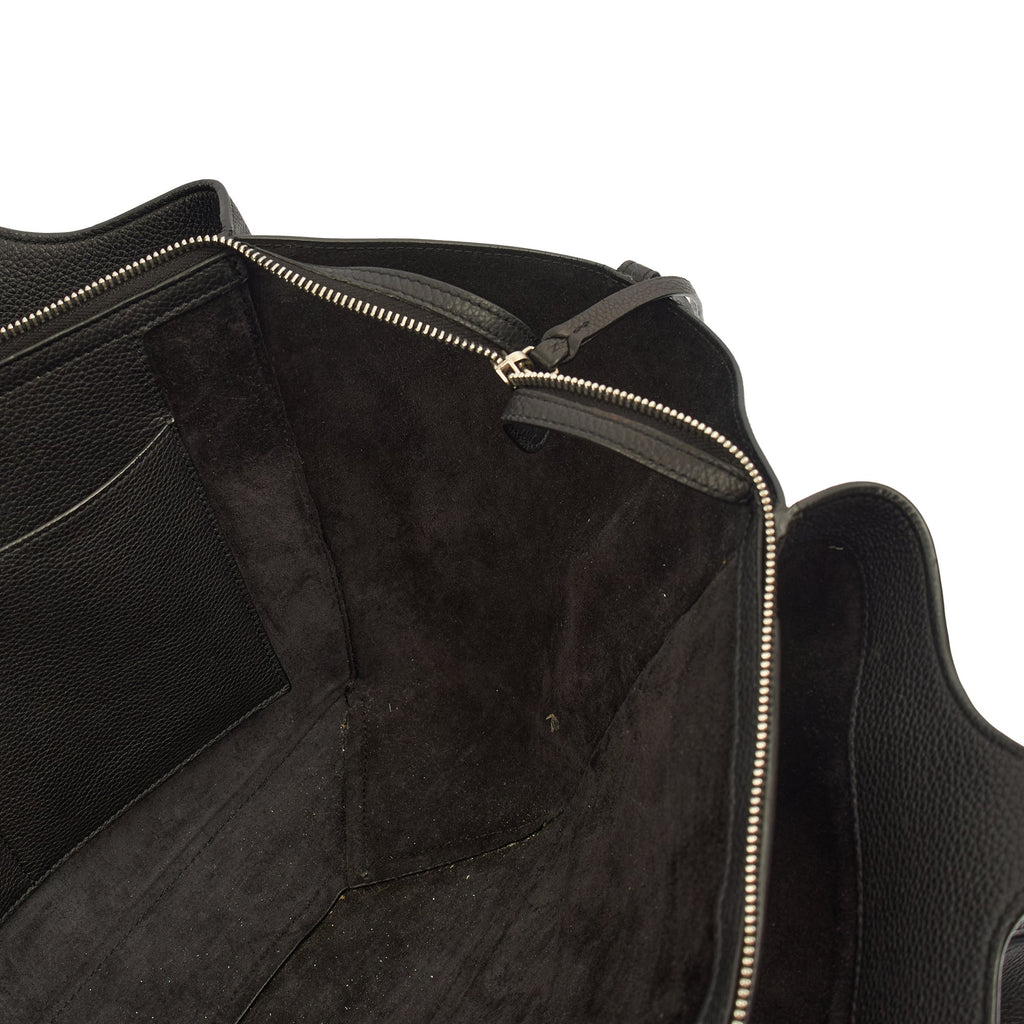 Celine Top Handle Trifold in Black, Leather — Detail View