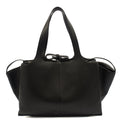Celine Top Handle Trifold in Black, Leather — Front View
