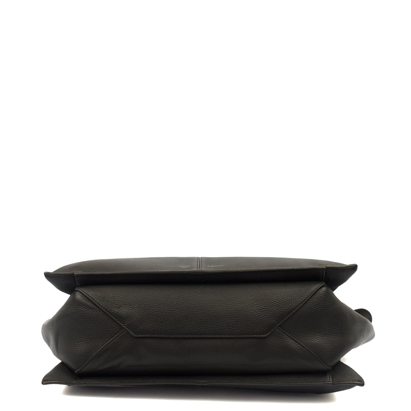 Celine Top Handle Trifold in Black, Leather — Top View