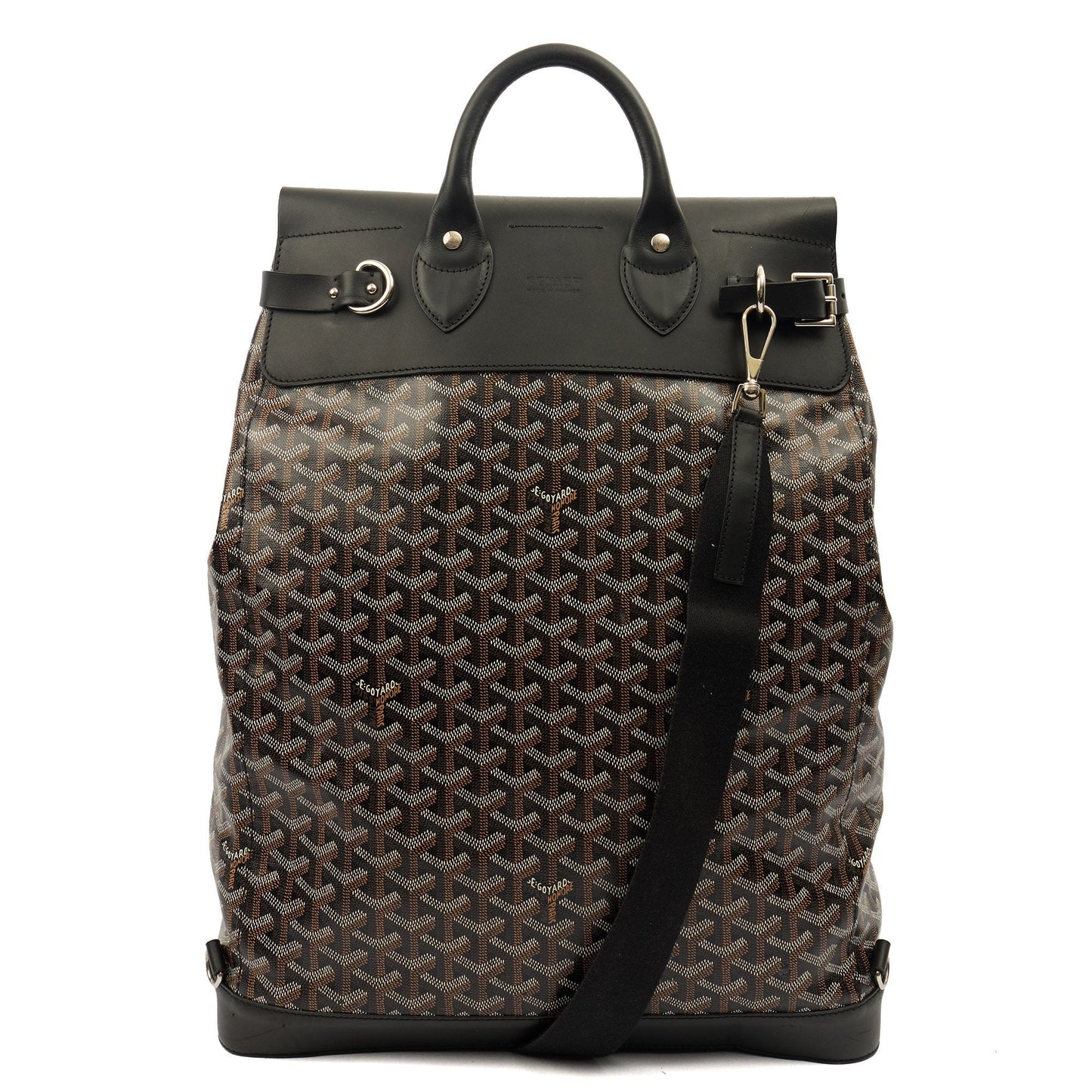 Goyard Backpack Steamer Backpack in Black, Leather — Top View