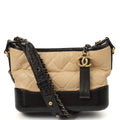 Chanel Shoulder Bag Gabrielle Hobo - Small in Neutral, Calfskin Leather — Front View