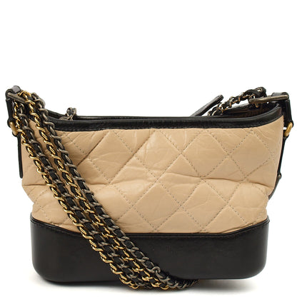 Chanel Shoulder Bag Gabrielle Hobo - Small in Neutral, Calfskin Leather — Top View