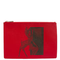 Givenchy Clutch Zip Pouch in Red, Box Calfskin — Front View