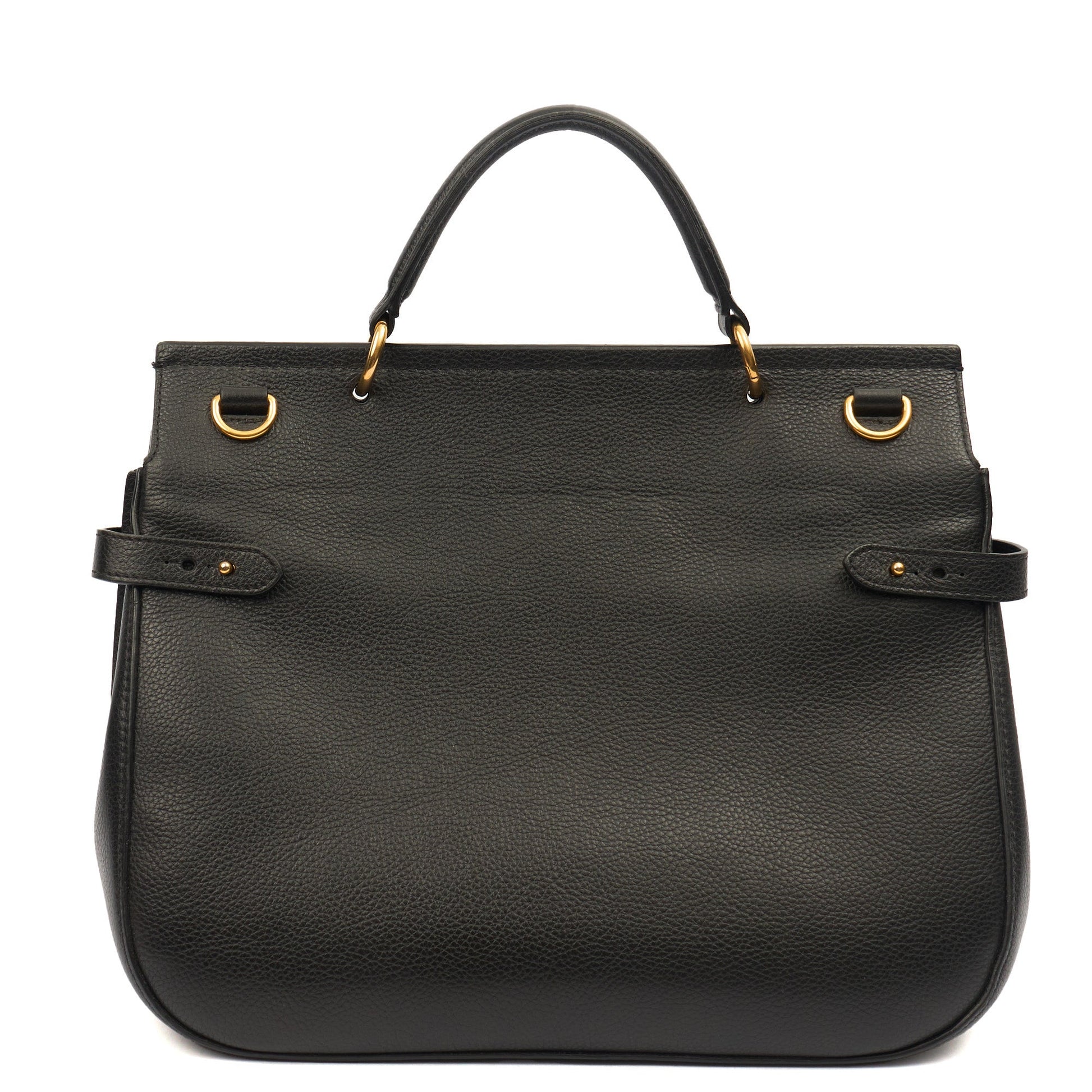 Mulberry Tote Amberley in Black, Calfskin Leather — Top View