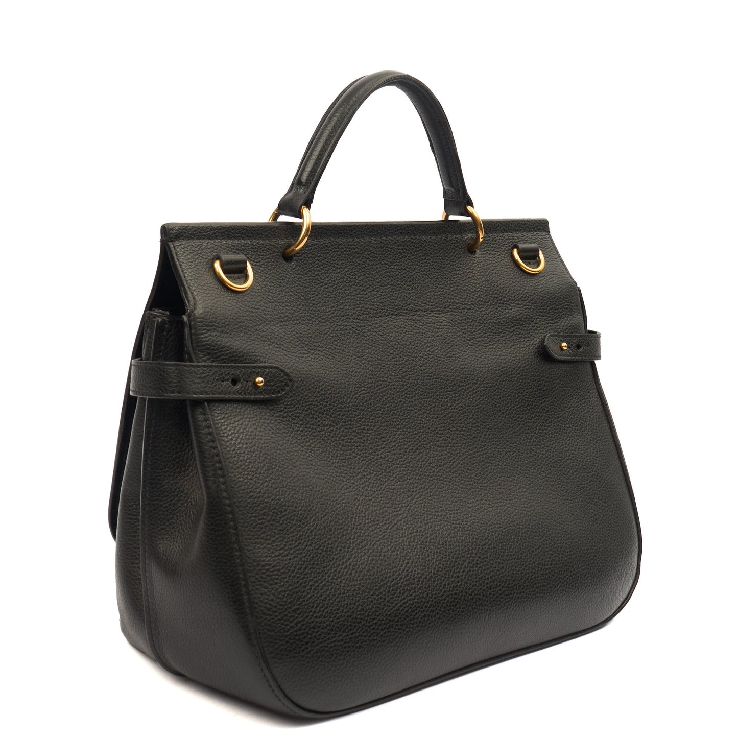 Mulberry Tote Amberley in Black, Calfskin Leather — Back View