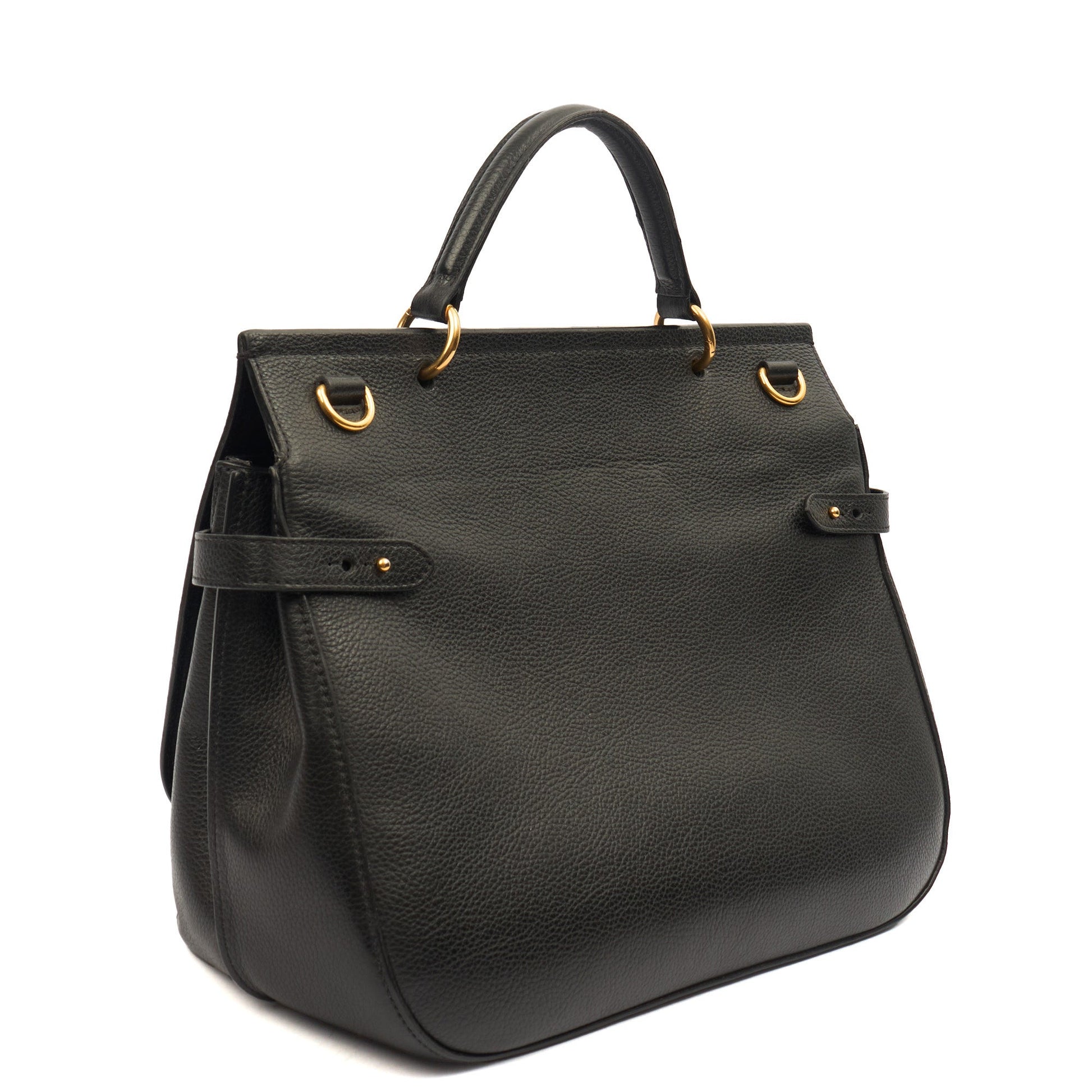 Mulberry Tote Amberley in Black, Calfskin Leather — Back View