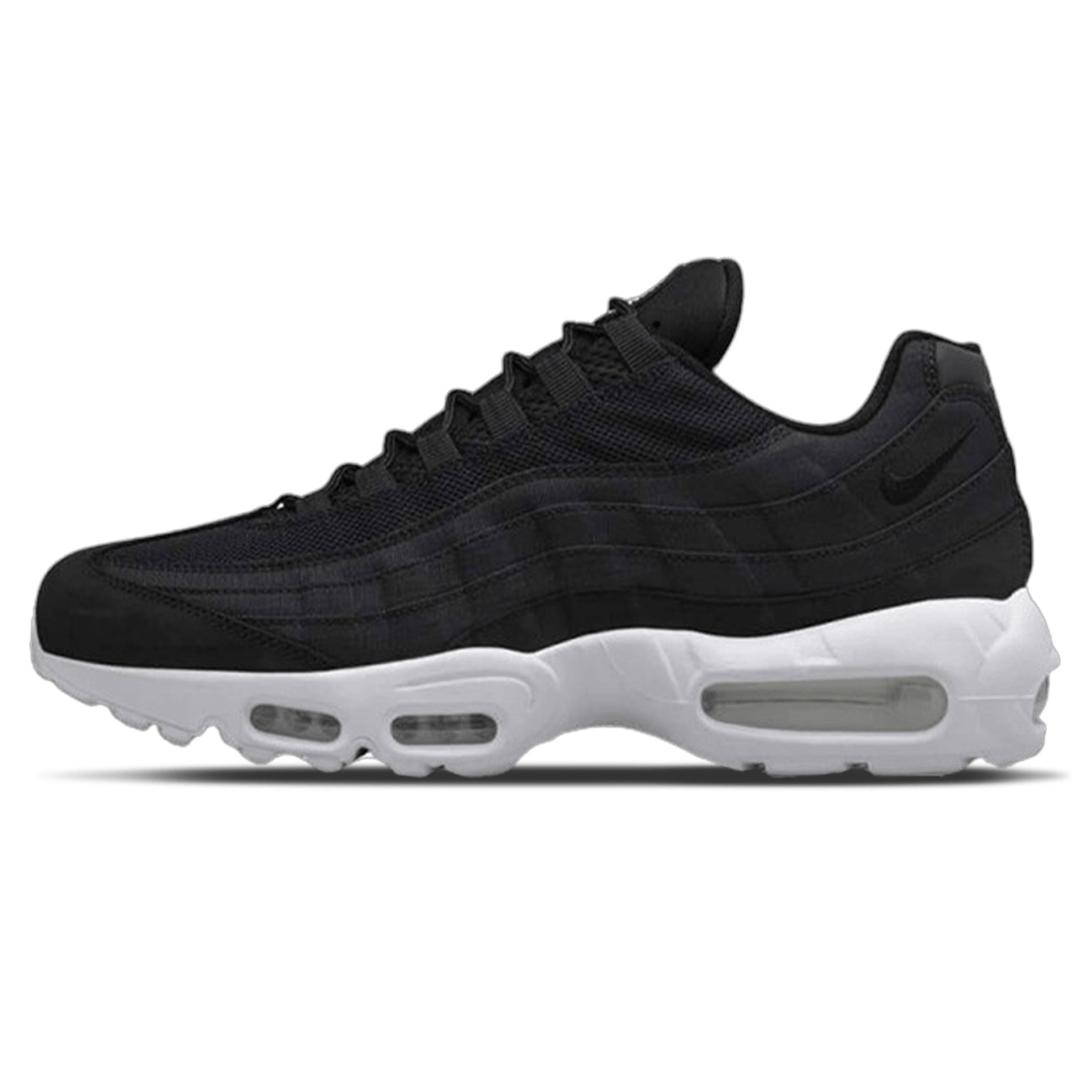 Stussy x Nike Air Max 95 'Black' — UK 3 | EU 35.5 | US 3.5 — Front View