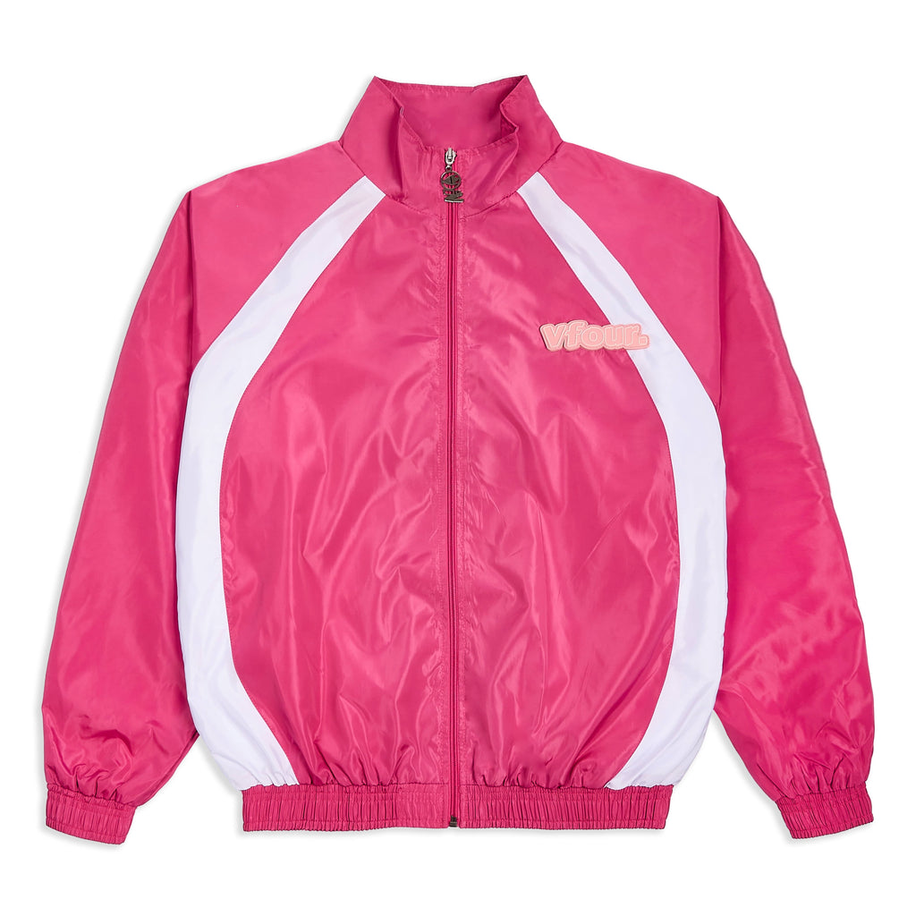 Vfour Ldn Pink Windbreaker Jacket — S — Front View