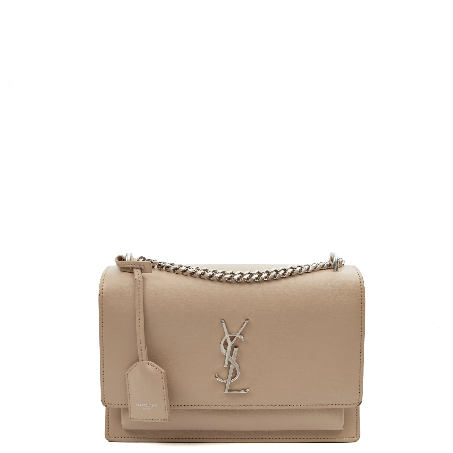 Saint Laurent Shoulder Bag Sunset - Medium in Neutral, Leather — Front View