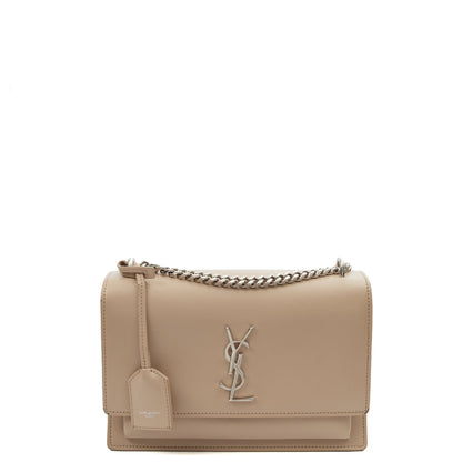 Saint Laurent Shoulder Bag Sunset - Medium in Neutral, Leather — Front View
