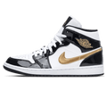Air Jordan 1 Mid Patent 'Black Gold' — UK 3 | EU 35.5 | US 3.5 — Front View