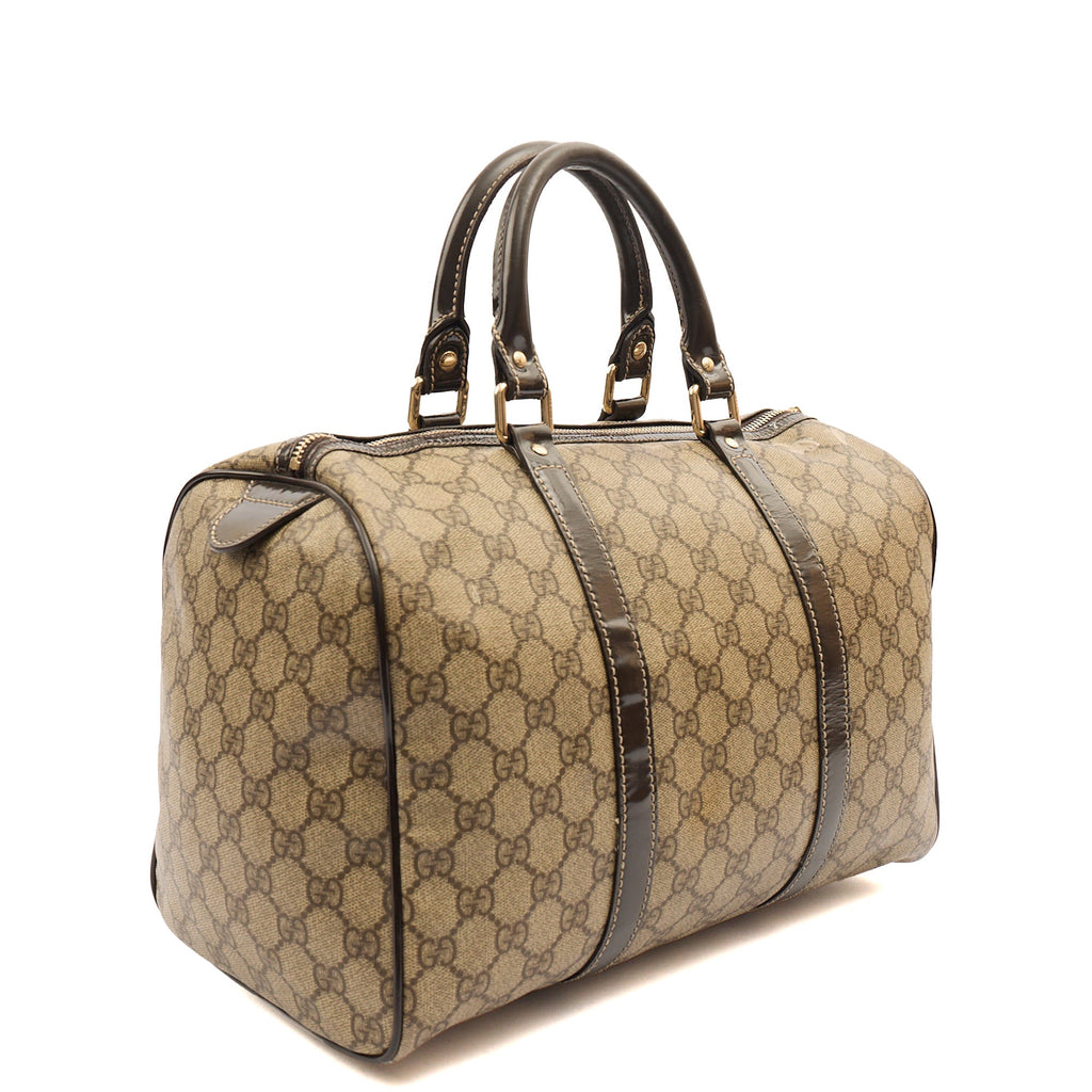 Gucci Top Handle Boston in GG Supreme, Leather — Side View