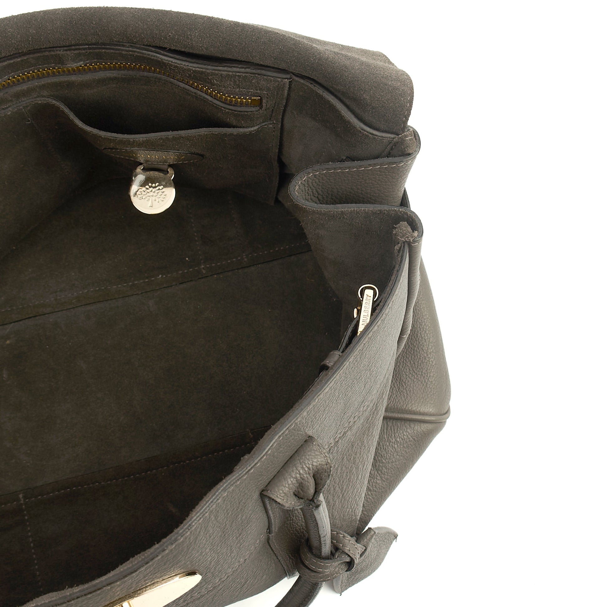 Mulberry Tote Bayswater Heritage in Charcoal Grey, Leather — Detail View