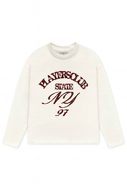 PLAYERS ONLY ECRU NY LONG SLEEVE — Small — Front View