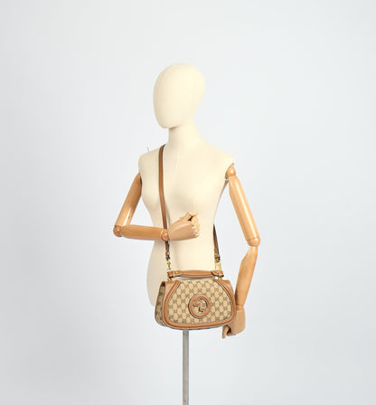 Gucci Shoulder Bag Blondie Shoulder Bag in Brown, Fabric — Lifestyle View