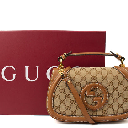 Gucci Shoulder Bag Blondie Shoulder Bag in Brown, Fabric — Side View
