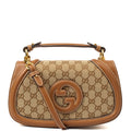 Gucci Shoulder Bag Blondie Shoulder Bag in Brown, Fabric — Front View