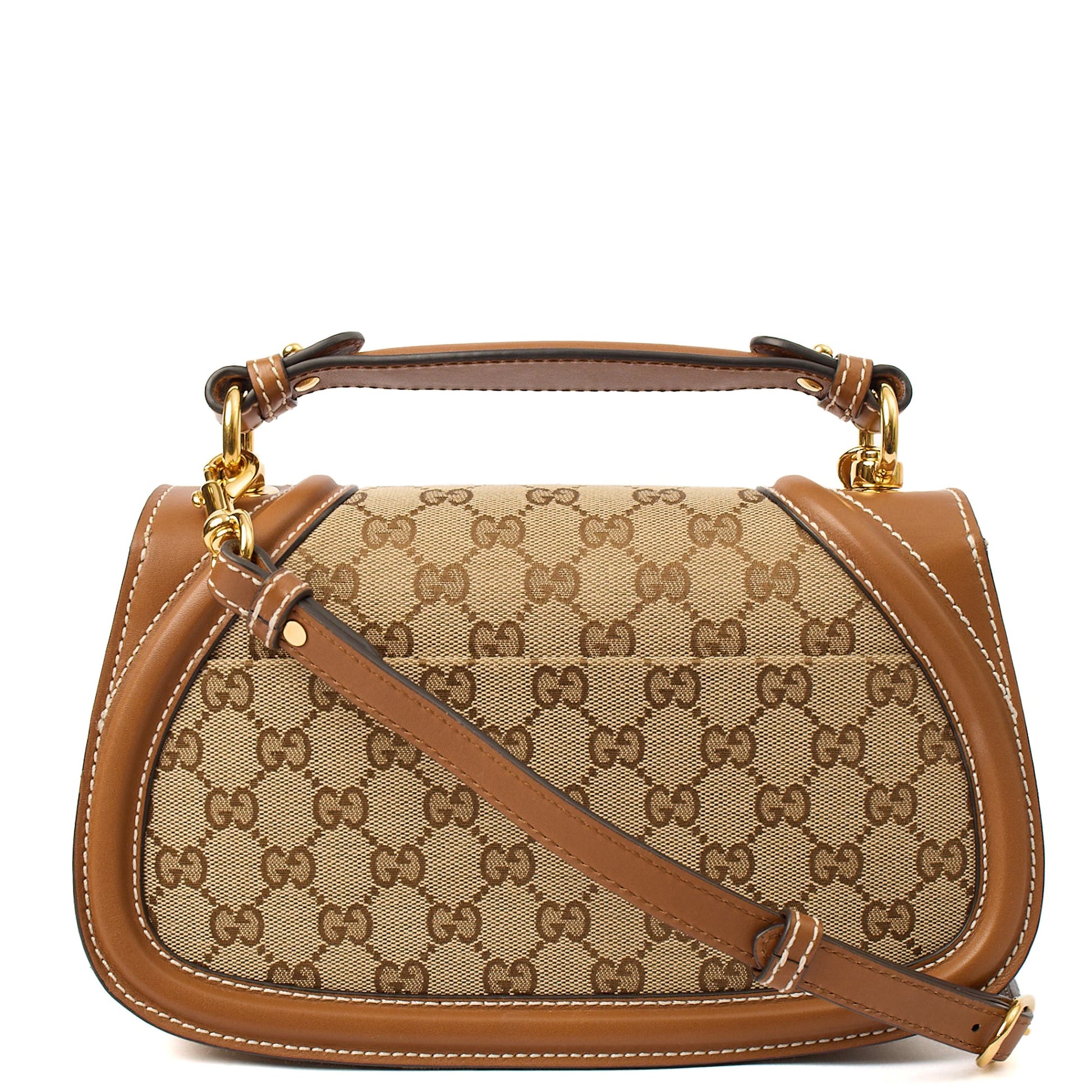 Gucci Shoulder Bag Blondie Shoulder Bag in Brown, Fabric — Top View