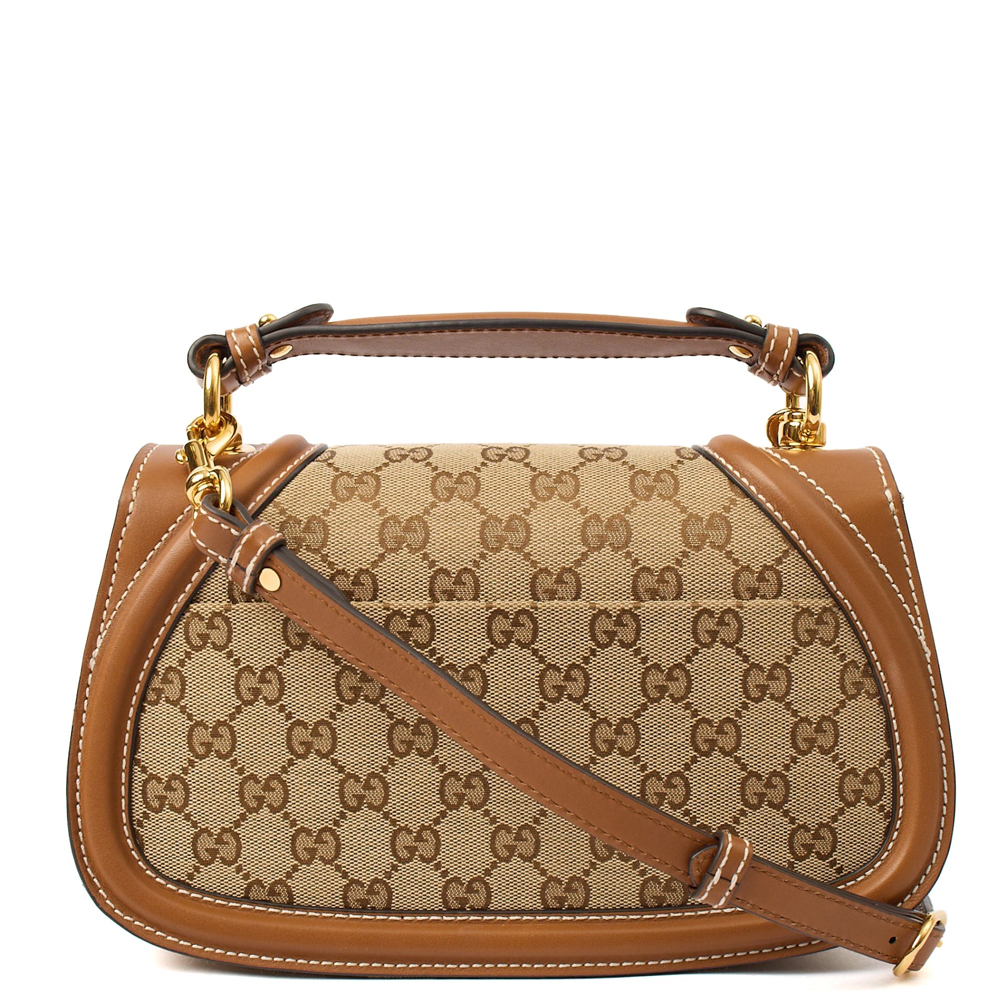 Gucci Shoulder Bag Blondie Shoulder Bag in Brown, Fabric — Top View