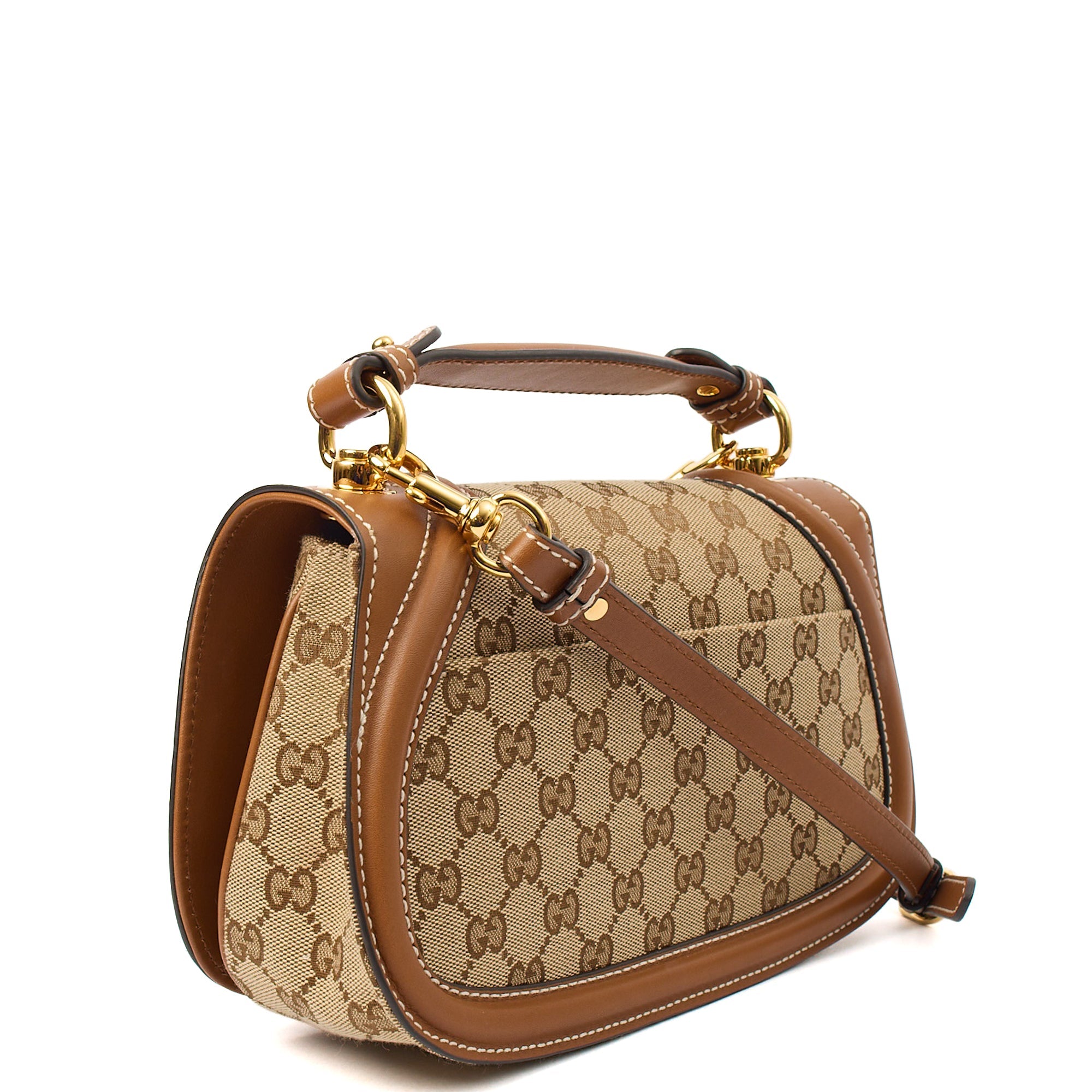 Gucci Shoulder Bag Blondie Shoulder Bag in Brown, Fabric — Back View
