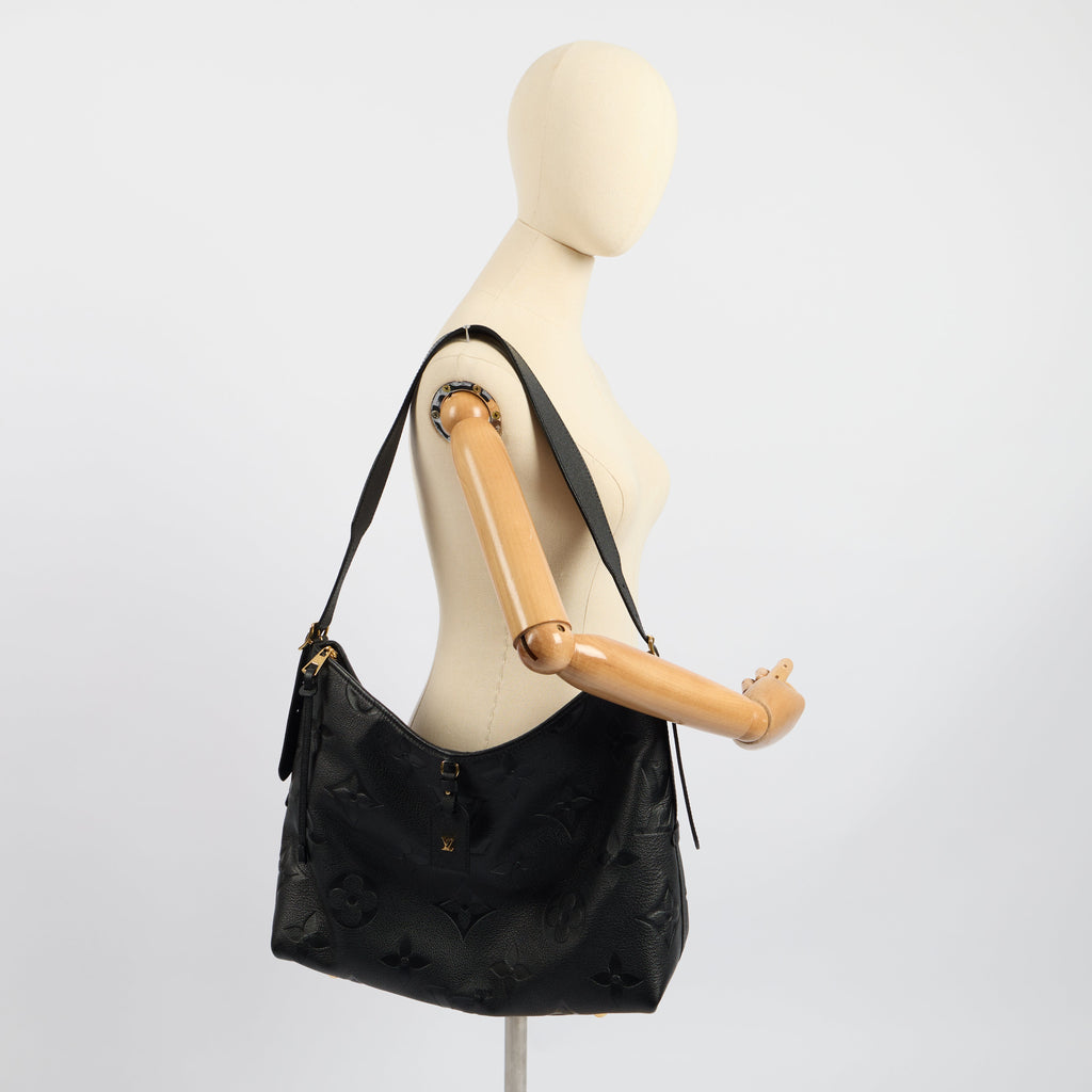 Louis Vuitton Satchel CarryAll MM Bag in Black, Empreinte Leather — Lifestyle View