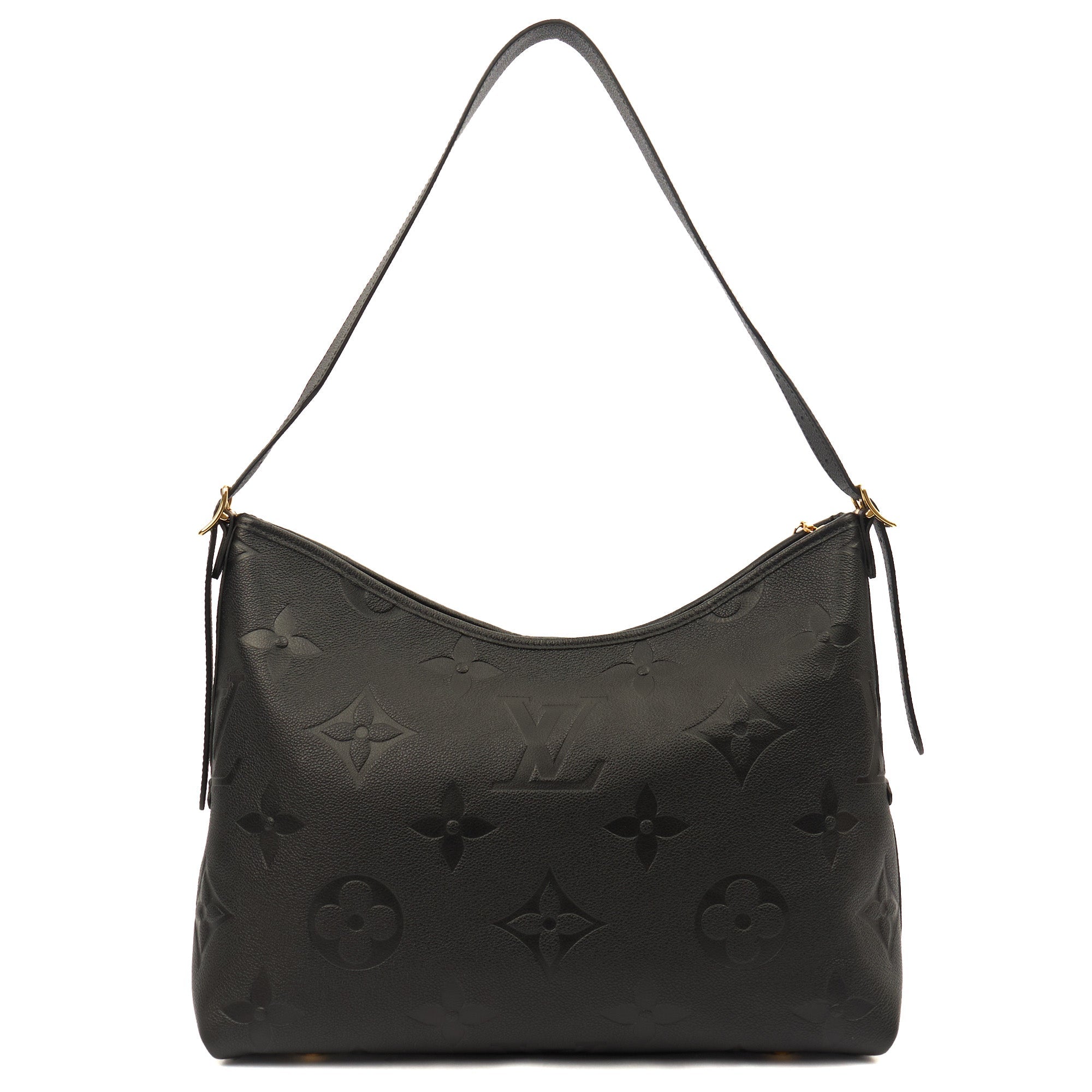 Louis Vuitton Satchel CarryAll MM Bag in Black, Empreinte Leather — Top View