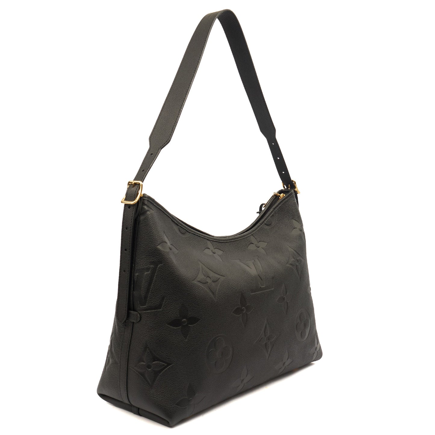 Louis Vuitton Satchel CarryAll MM Bag in Black, Empreinte Leather — Back View