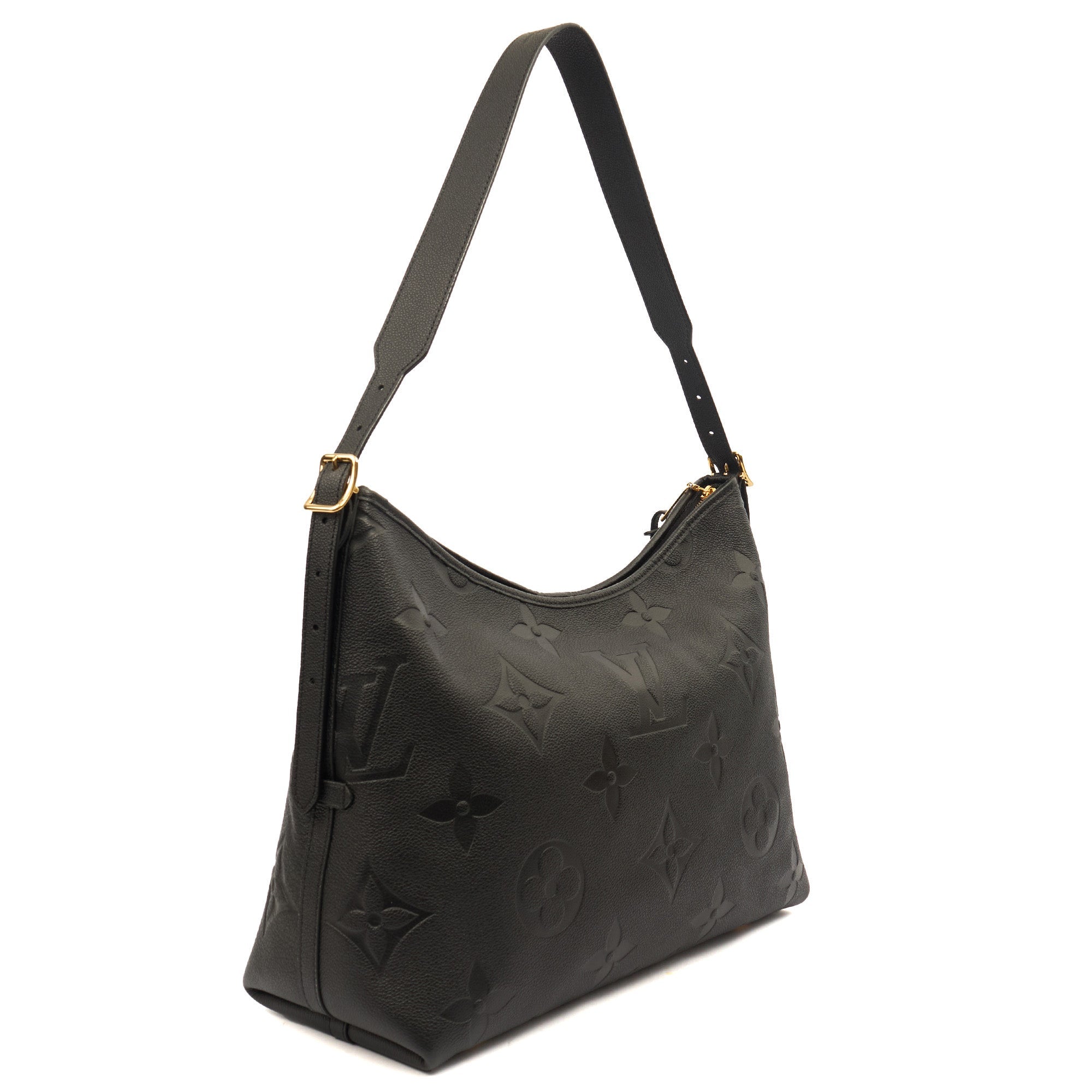Louis Vuitton Satchel CarryAll MM Bag in Black, Empreinte Leather — Back View
