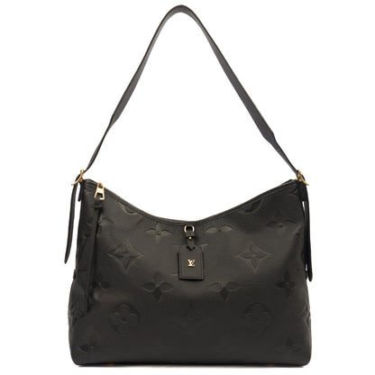 Louis Vuitton Satchel CarryAll MM Bag in Black, Empreinte Leather — Front View