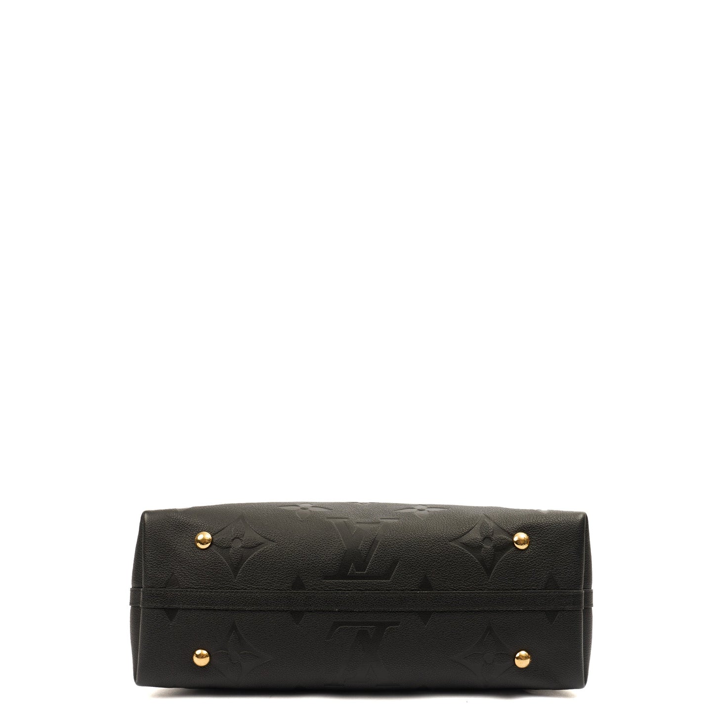 Louis Vuitton Satchel CarryAll MM Bag in Black, Empreinte Leather — Detail View