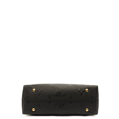 Louis Vuitton Satchel CarryAll MM Bag in Black, Empreinte Leather — Detail View