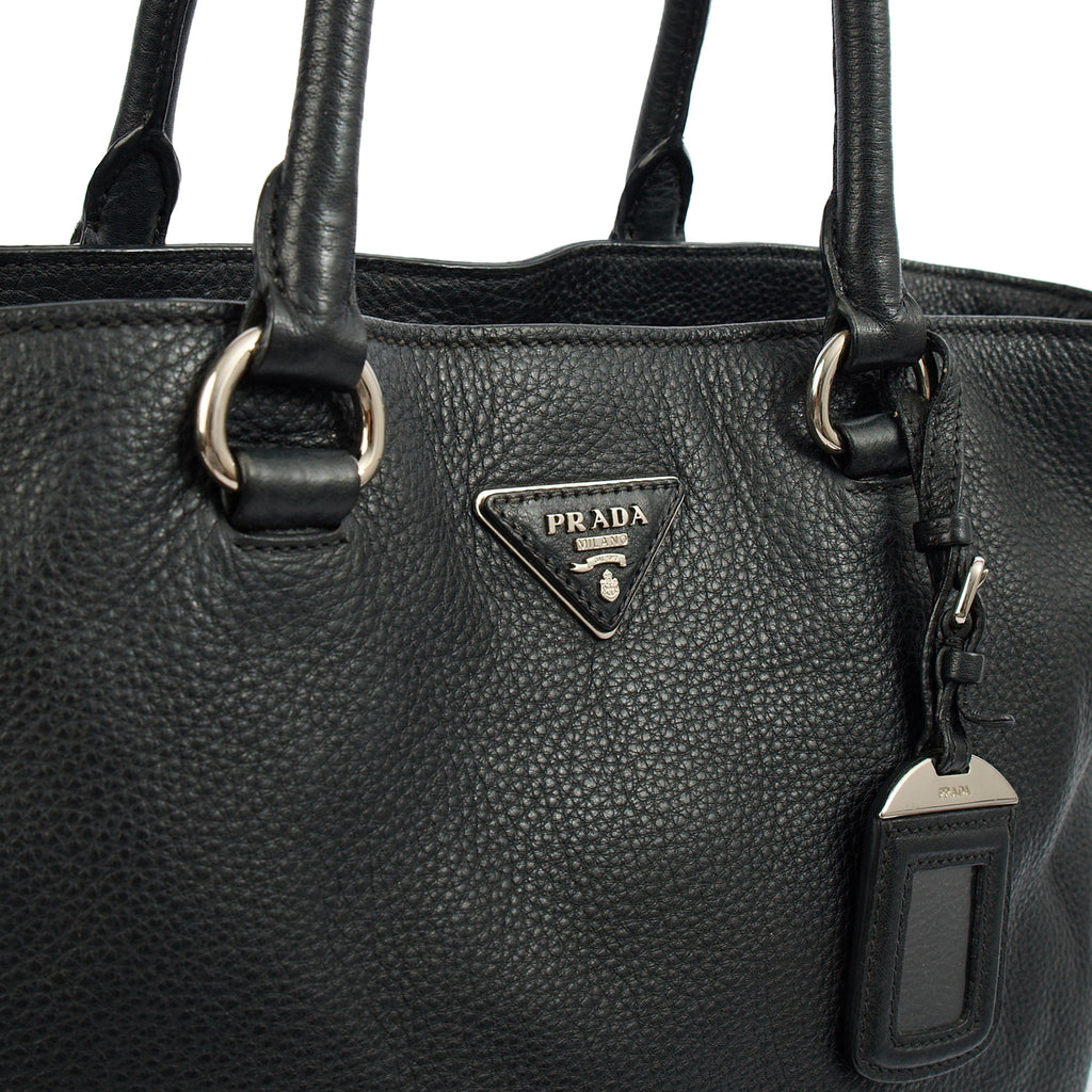 Prada Tote Tote in Black, Calfskin — Side View