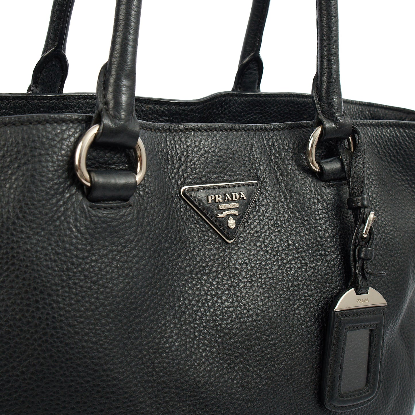Prada Tote Tote in Black, Calfskin — Side View