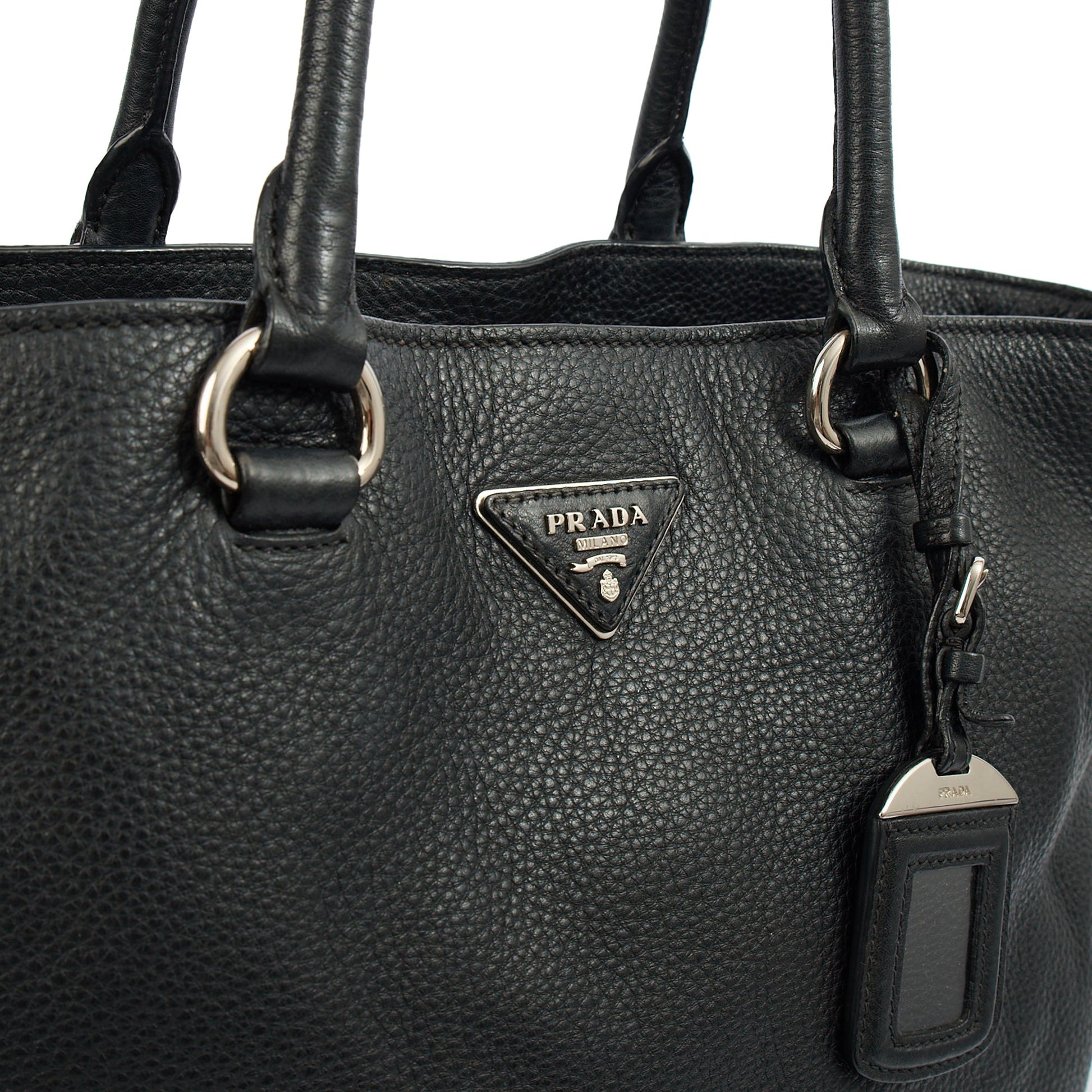 Prada Tote Tote in Black, Calfskin — Side View