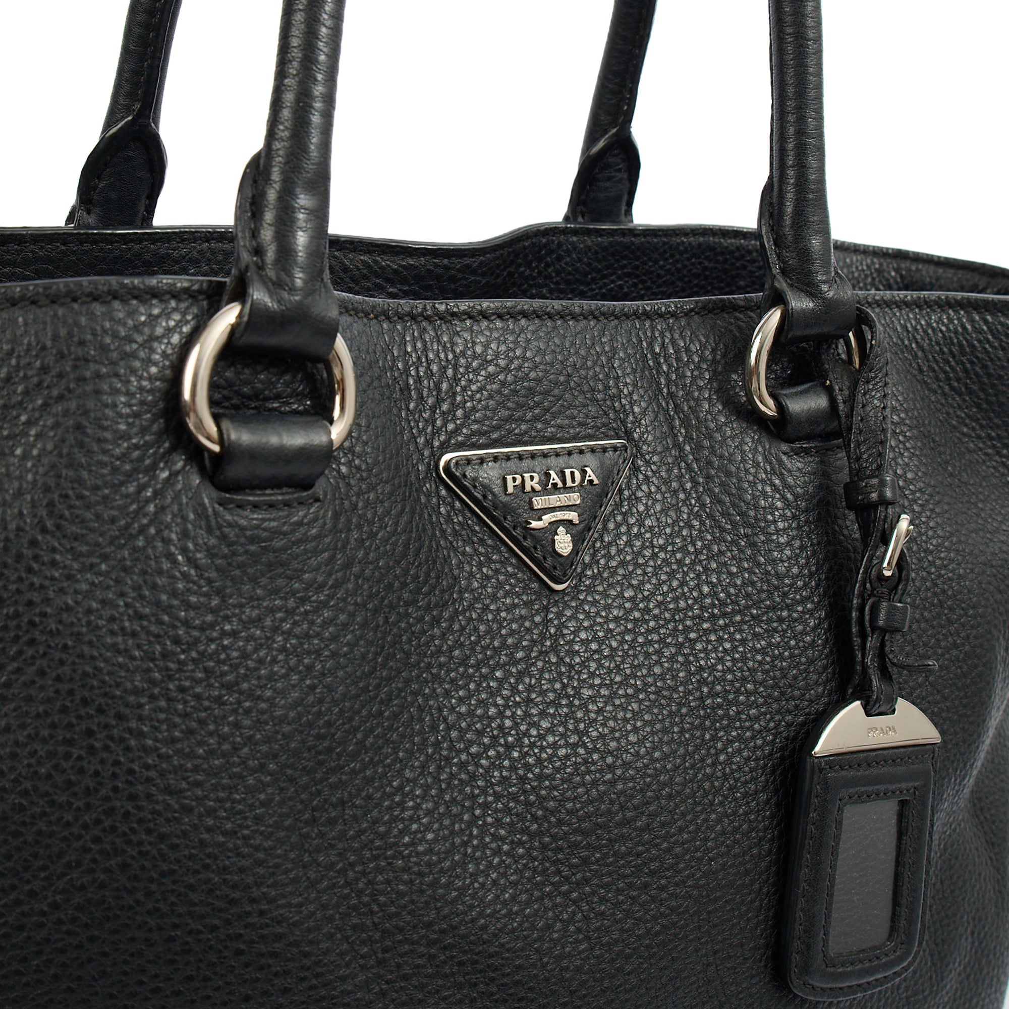 Prada Tote Tote in Black, Calfskin — Side View