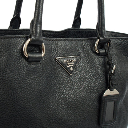 Prada Tote Tote in Black, Calfskin — Side View