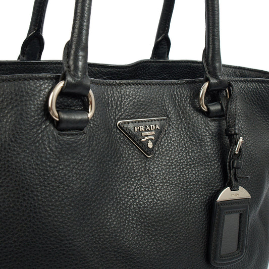 Prada Tote Tote in Black, Calfskin — Side View