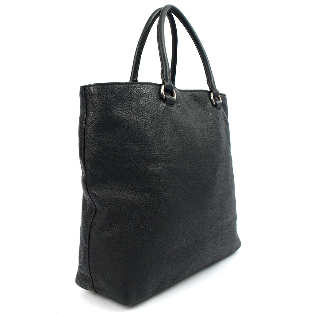 Prada Tote Tote in Black, Calfskin — Back View