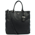 Prada Tote Tote in Black, Calfskin — Front View
