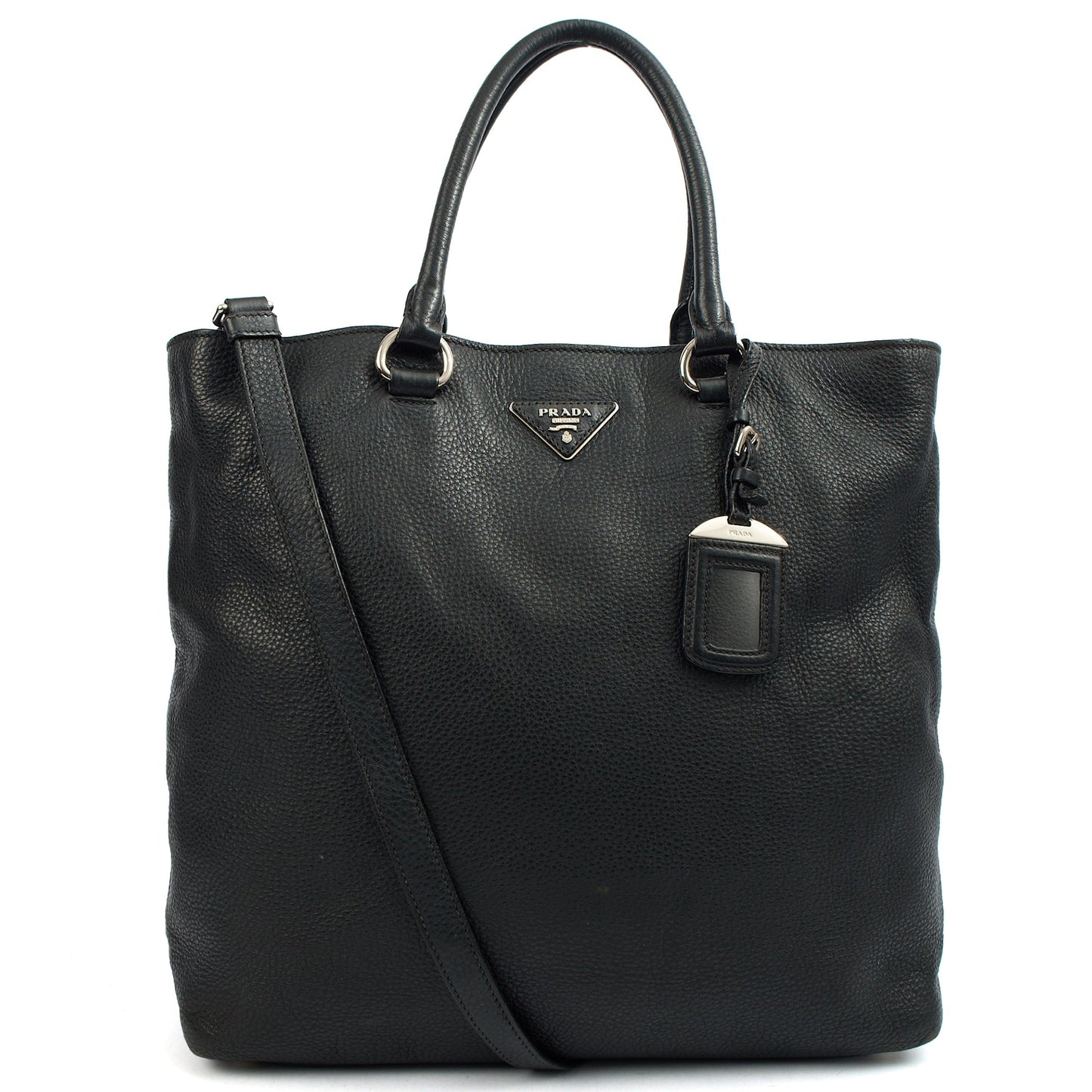 Prada Tote Tote in Black, Calfskin — Front View