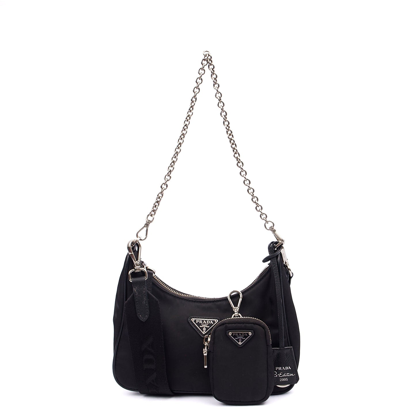 Prada Cross Body Re-Edition 2005 Re-Nylon Bag in Black, Nylon — Alternate View 9