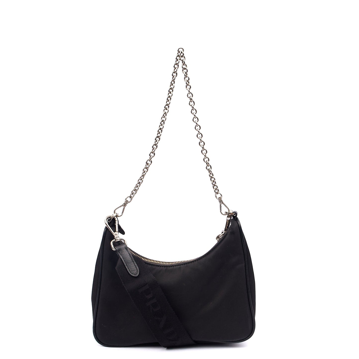 Prada Cross Body Re-Edition 2005 Re-Nylon Bag in Black, Nylon — Back View