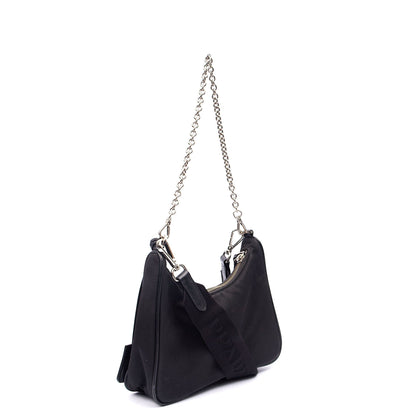 Prada Cross Body Re-Edition 2005 Re-Nylon Bag in Black, Nylon — Side View